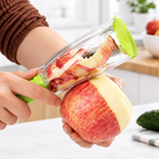 Illustrative image of a container peeler used on an apple