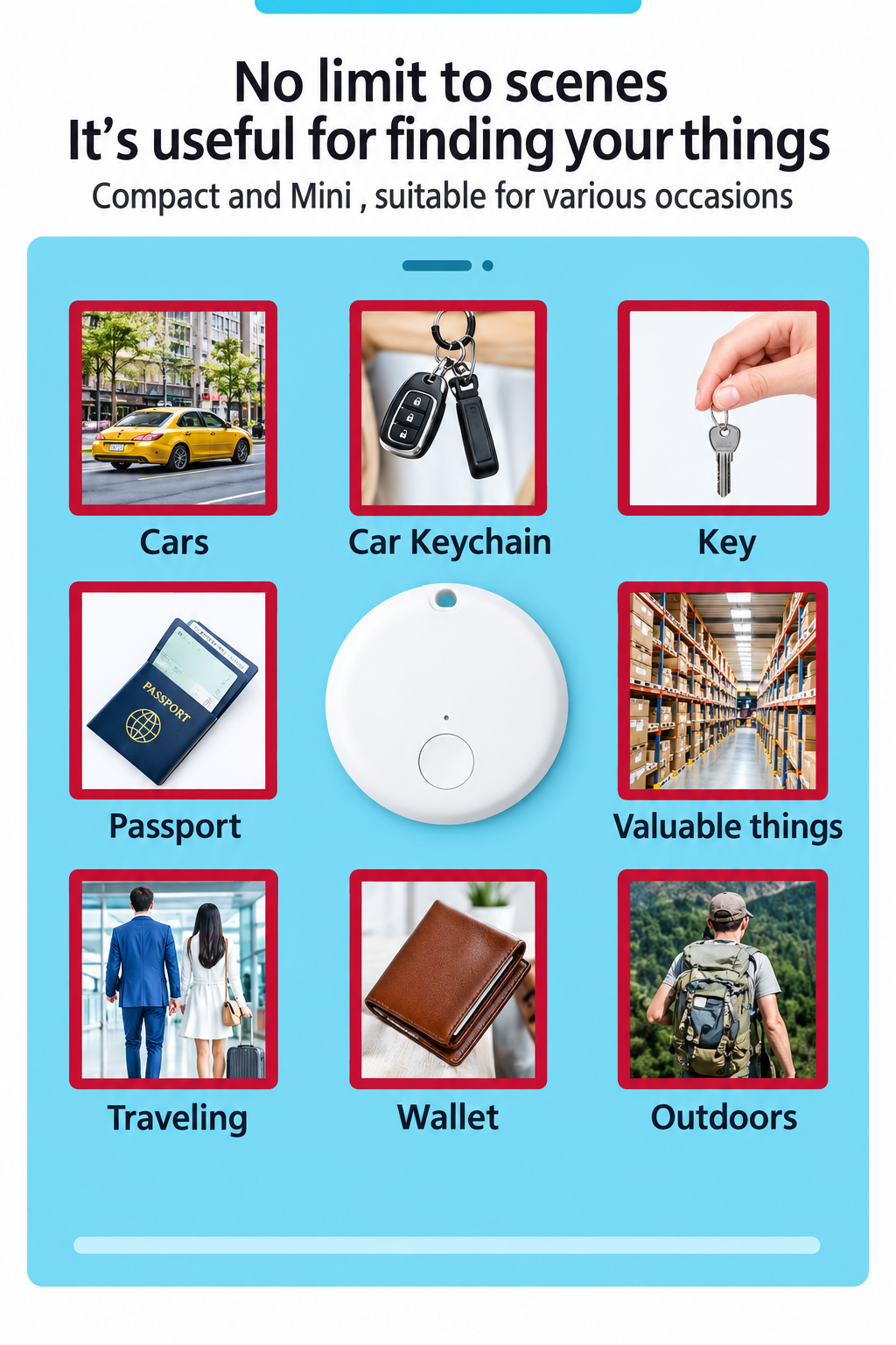 GPS tracker use cases for cars, keys, passports, travel, wallets and outdoor belongings