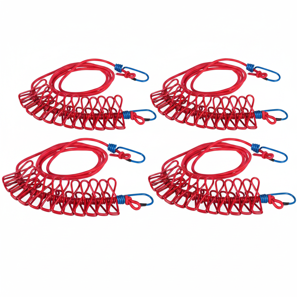 Pack of 4 elastic clotheslines